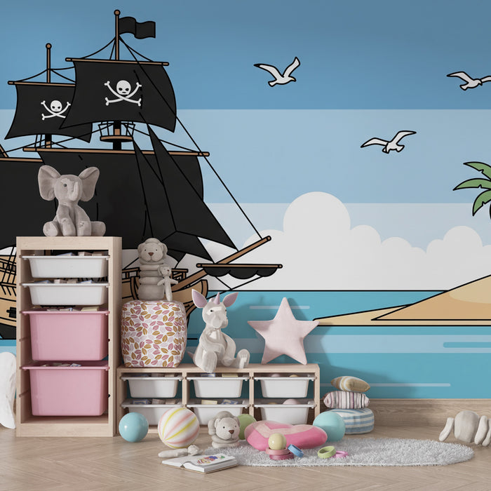 Papel de parede criança | Aventura de piratas nos mares