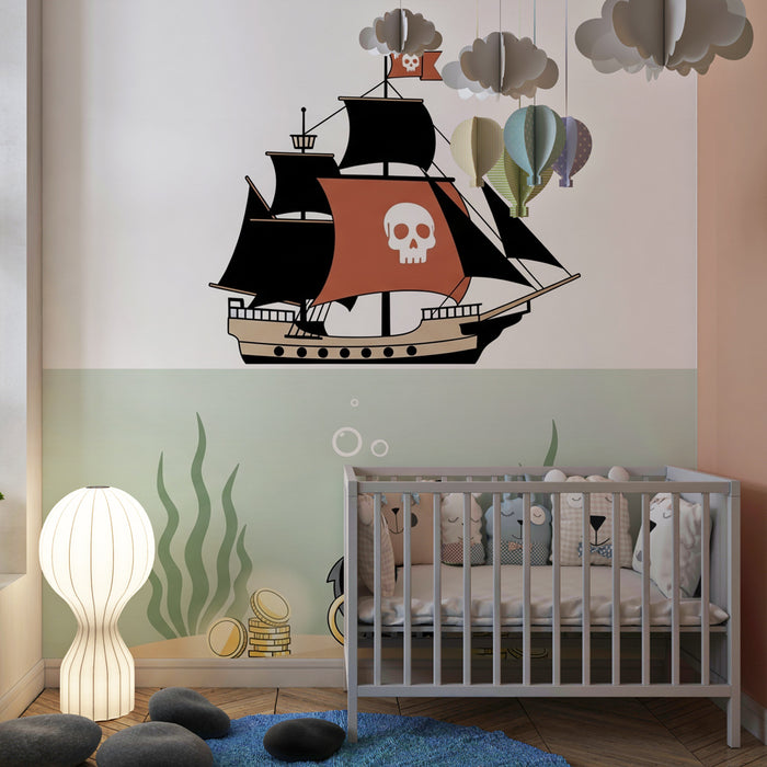 Kinderzimmer Tapete | Abenteuer der Piraten und Unterwasser Schatz
