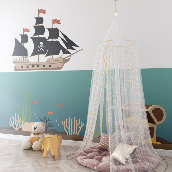 Papier peint chambre enfant | Aventure des pirates et trésors sous-marins
