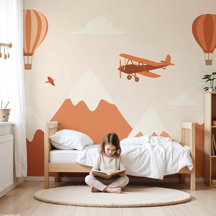 Kids room wallpaper | Õhust seiklused mägede kohal