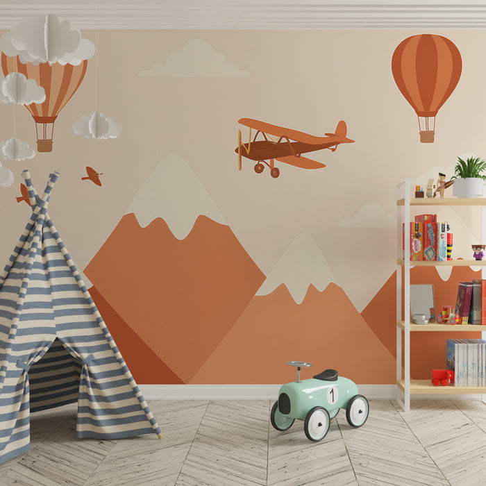 Kids room wallpaper | Õhust seiklused mägede kohal