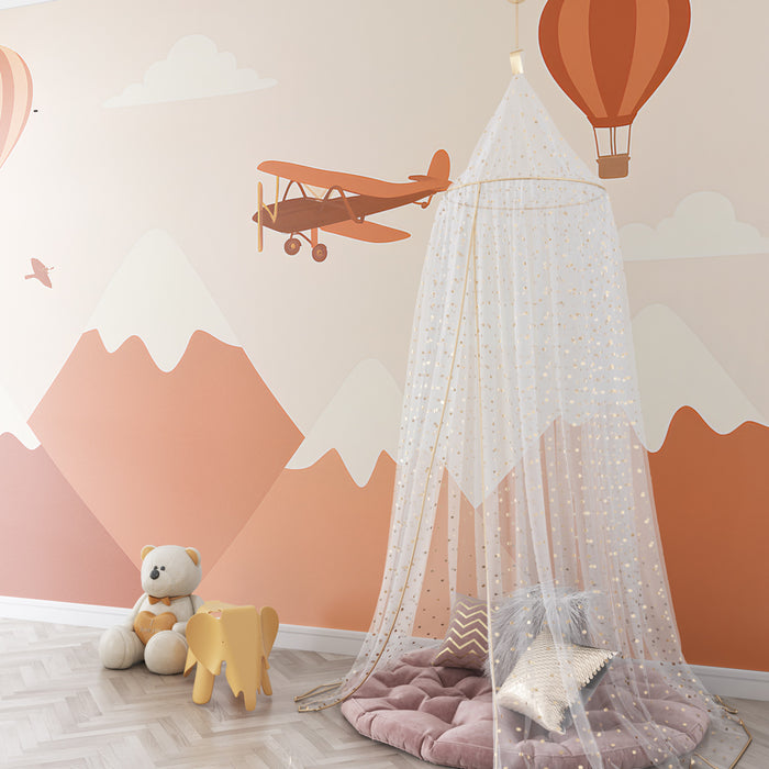 Kids room wallpaper | Õhust seiklused mägede kohal