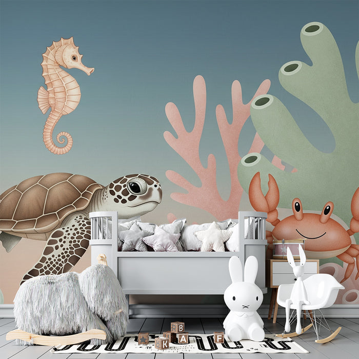 Barntapet | Havsupplevelser med sköldpadda, sjöhäst och krabba