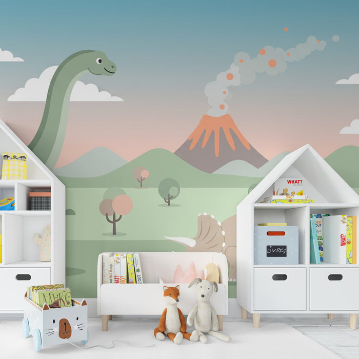 Kinderzimmer Tapete | Prähistorische Abenteuer mit Dinosauriern