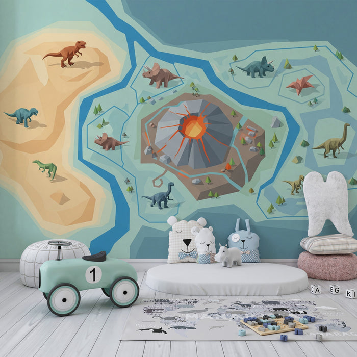 Kinderkamer behang | Prehistorische avonturen met dinosaurussen