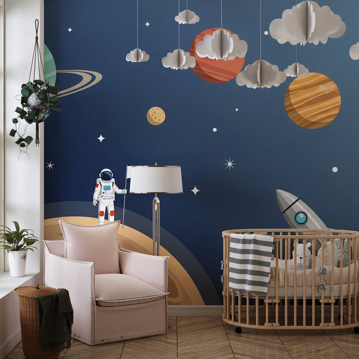 Kinderzimmer Tapete | Weltraum- und Kosmosabenteuer