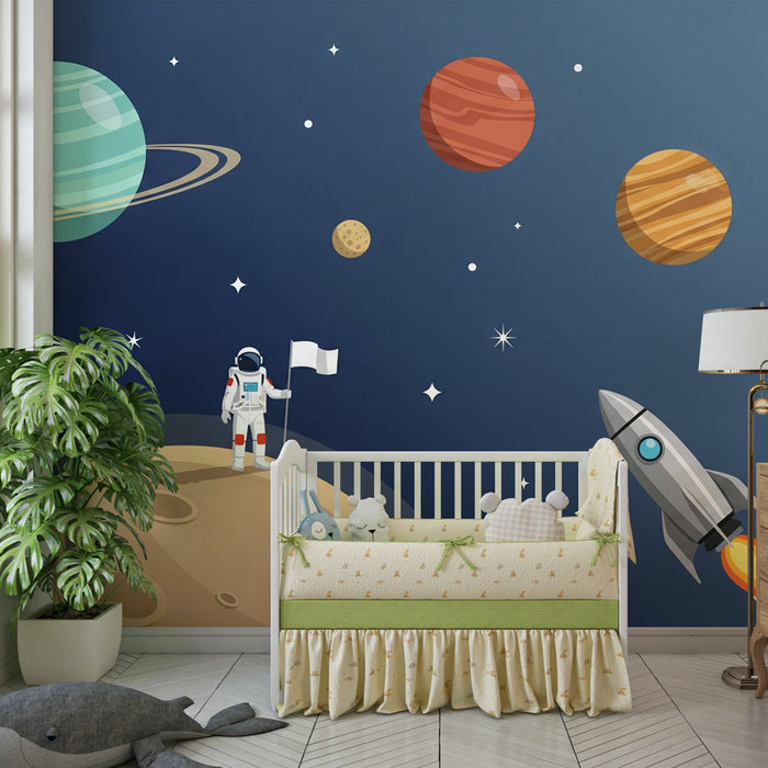 Kinderzimmer Tapete | Weltraum- und Kosmosabenteuer