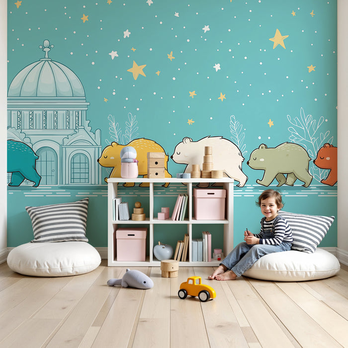 Barntapet | Promenad av små björnar under stjärnorna