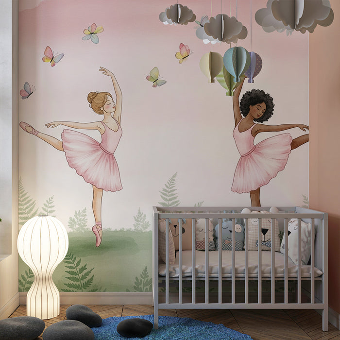 Dětská tapeta | Balet a motýli v kouzelné zahradě