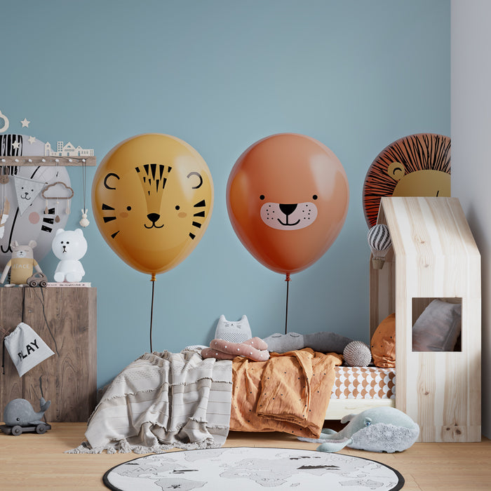 Børneværelse tapet | Farverige ballon dyr
