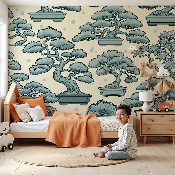 Children's room wallpaper | Elegant bonsai on a soft background