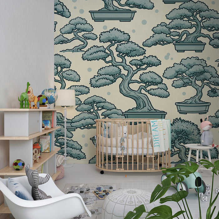 Children's room wallpaper | Elegant bonsai on a soft background