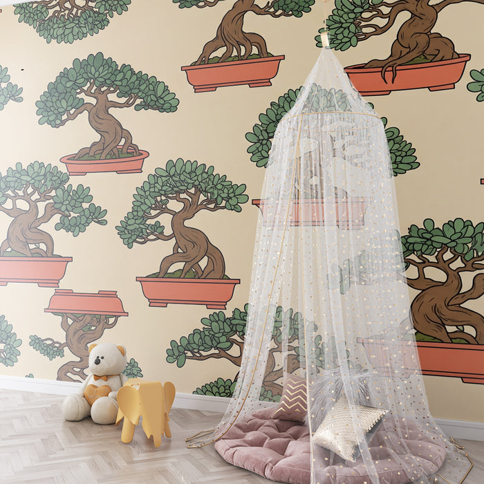 Kids' Room Wallpaper | Artistic Bonsai on a Soft Background