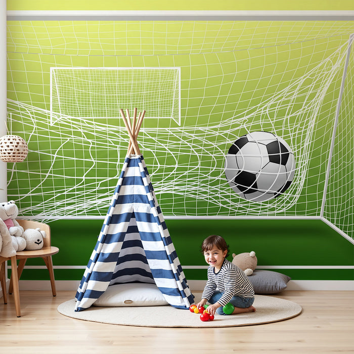 Fotballtapet for barnesover | Mål med ball i full aksjon