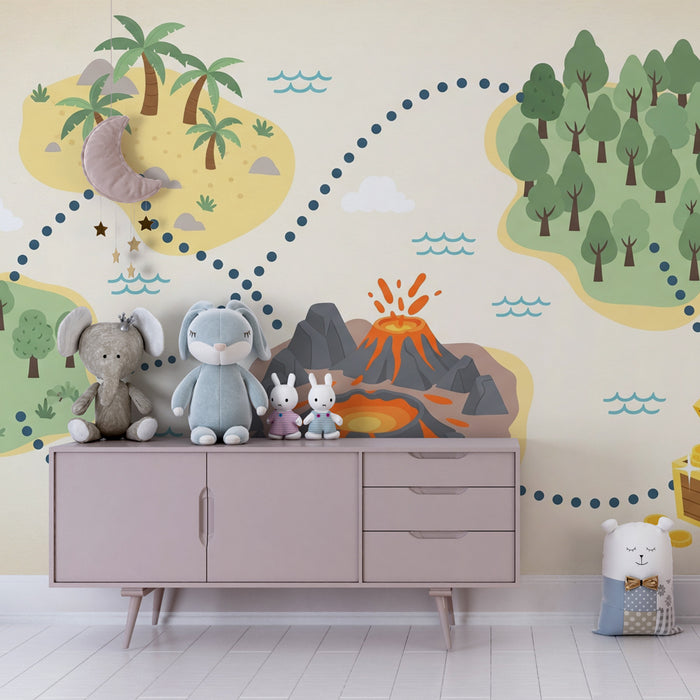 Kinderkamer behang | Avontuurlijke schatkaart