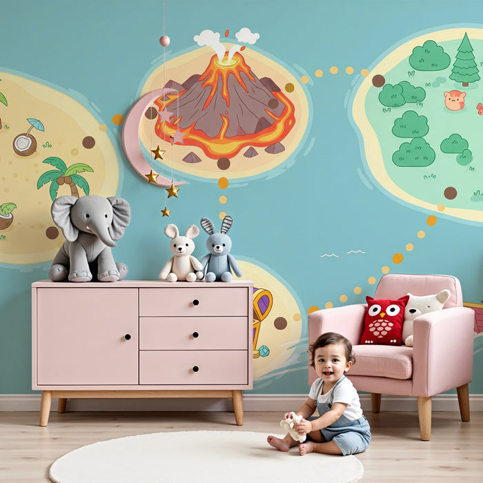 Kinderkamer behang | Betoverde schatkaart