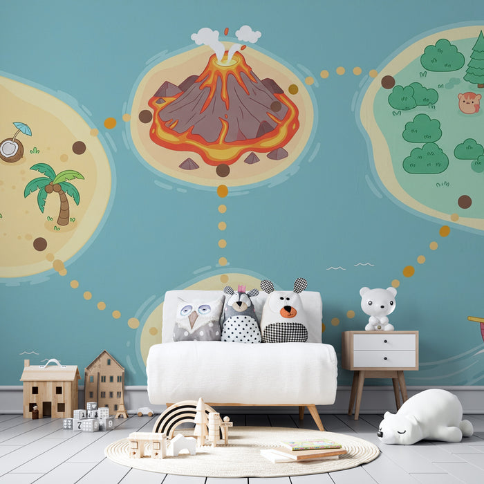Kinderkamer behang | Betoverde schatkaart