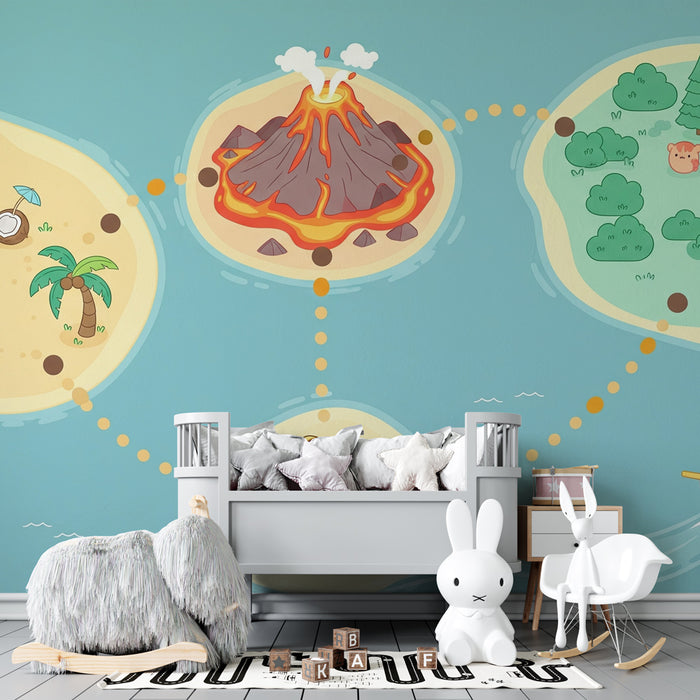Kinderkamer behang | Betoverde schatkaart