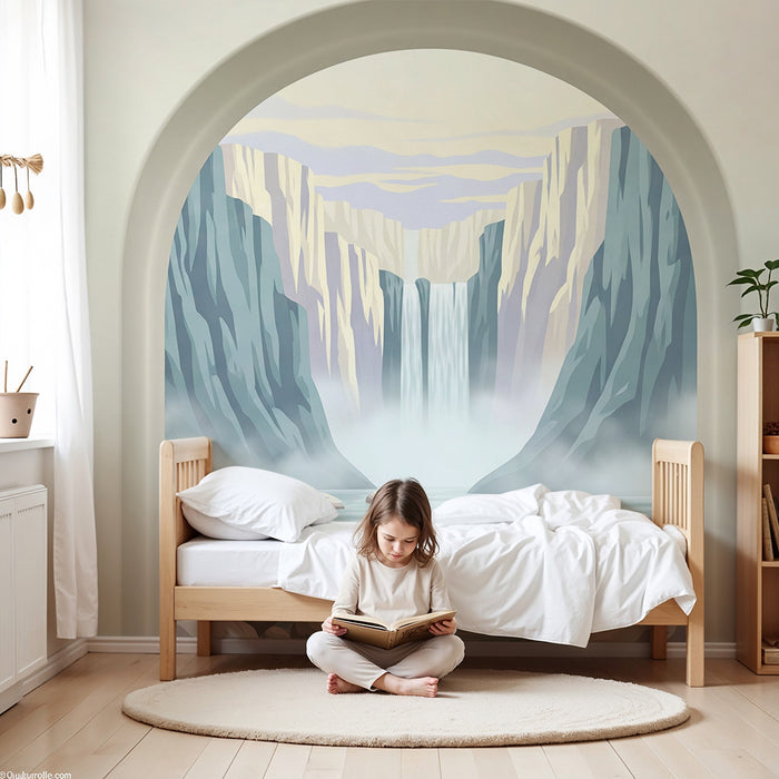 Papel de parede para quarto infantil | Cascata majestosa e paisagens tranquilas