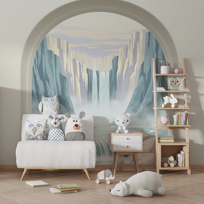 Papel de parede para quarto infantil | Cascata majestosa e paisagens tranquilas