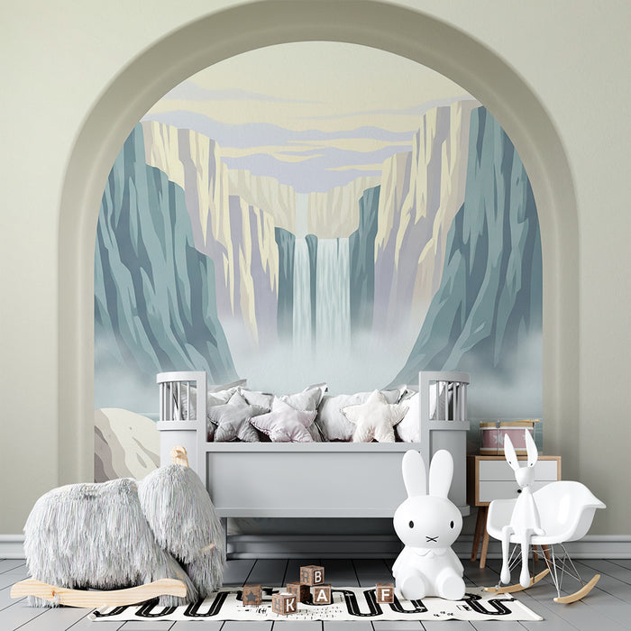 Papel de parede para quarto infantil | Cascata majestosa e paisagens tranquilas