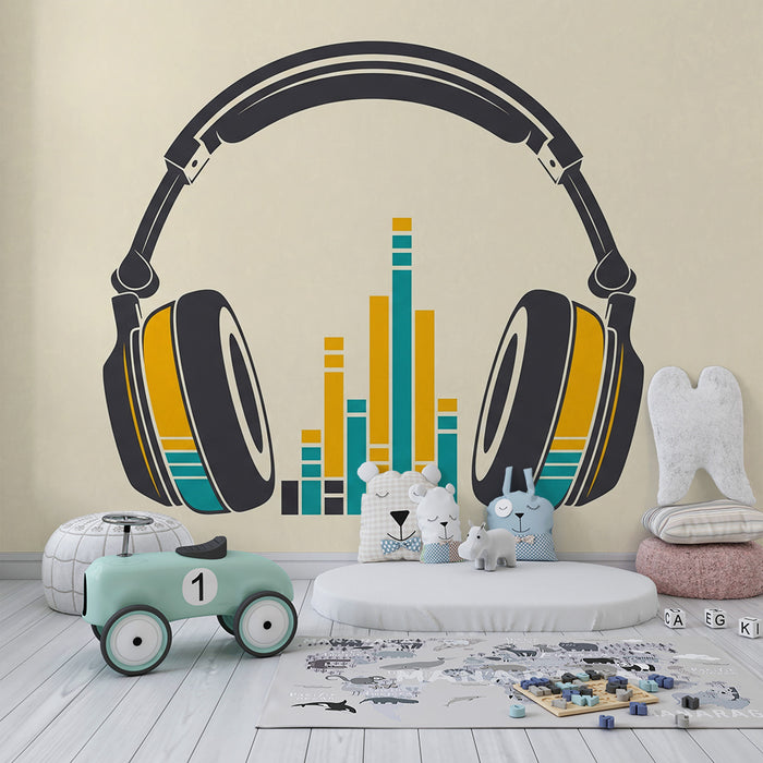 Papel pintado para habitación infantil | Auriculares con sonido envolvente y vibrante
