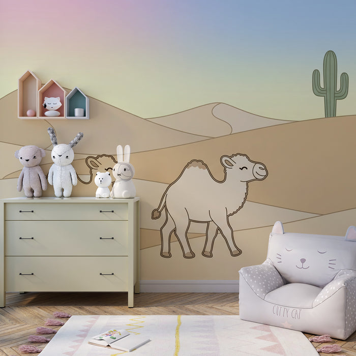 Kids room wallpaper | Kameli v puščavi