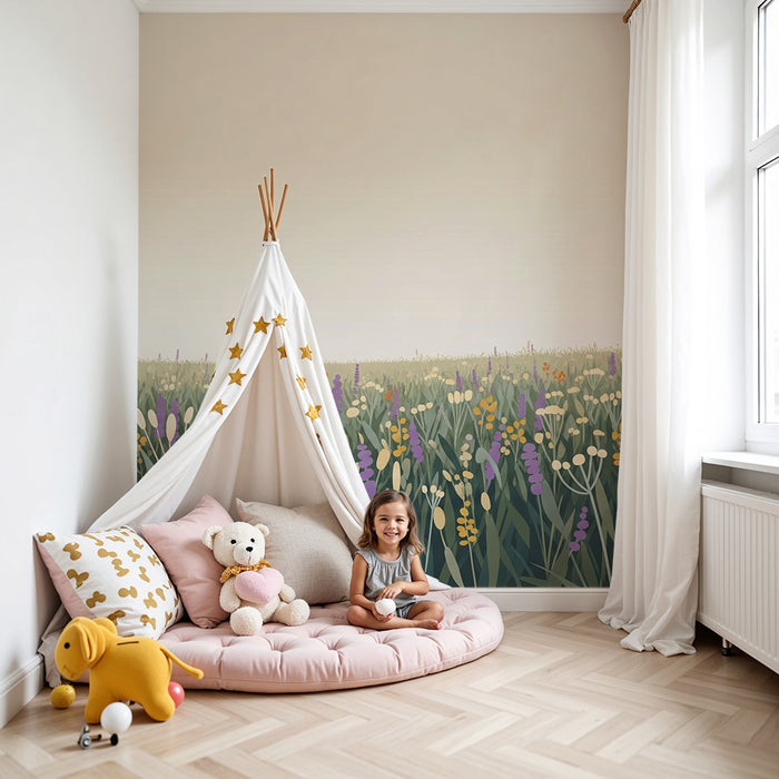 Barntapet | Färgglada och lugnande blomsterängar