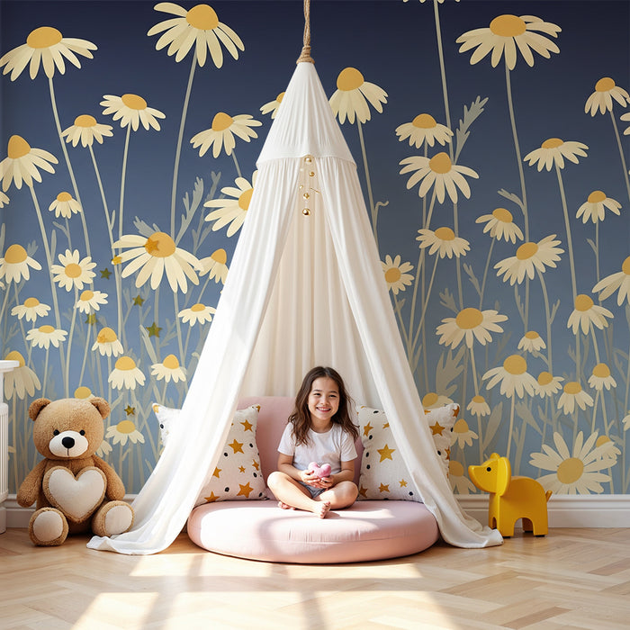 Barntapet | Margeritfält under en stjärnklar himmel