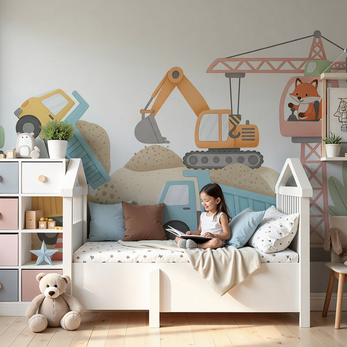 Papier de parede dječja soba | Zabavna građevinska zona