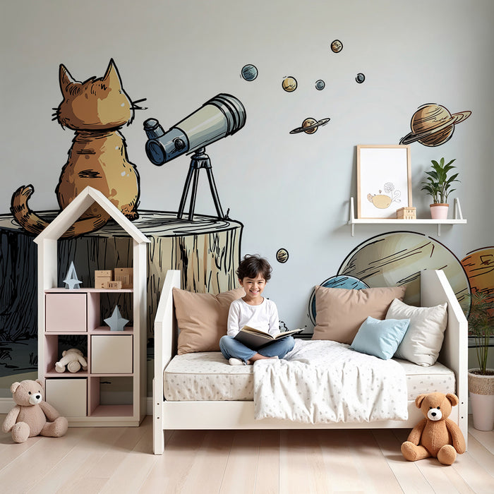 Barntapet | Utforskande katt och rymden