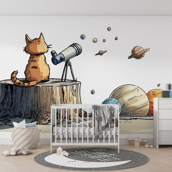 Barntapet | Utforskande katt och rymden