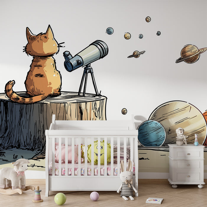 Barntapet | Utforskande katt och rymden