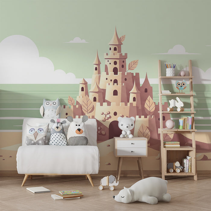 Papel pintado infantil | Castillo de arena mágico en la playa