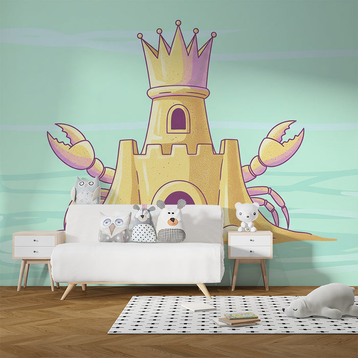Barnetapet | Kongelig sandslott med fargerige krabber