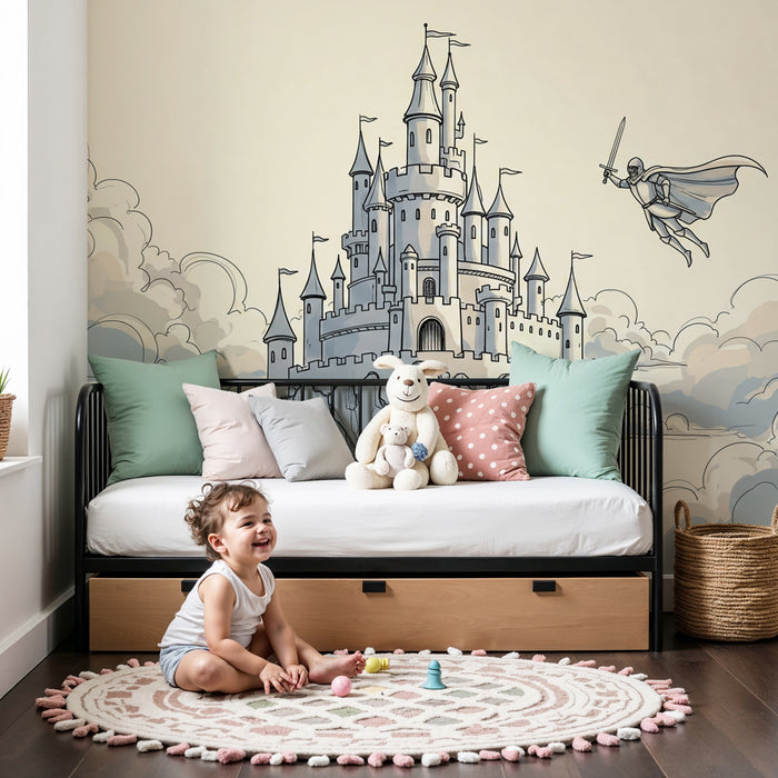 Papel de parede criança | Castelo encantado nas nuvens
