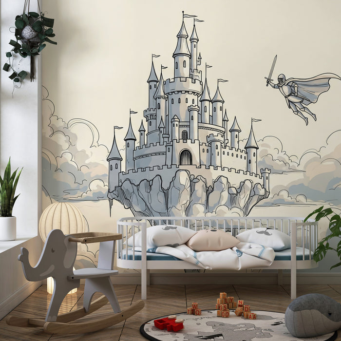 Papel de parede criança | Castelo encantado nas nuvens