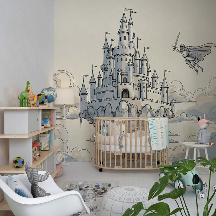 Papel de parede criança | Castelo encantado nas nuvens