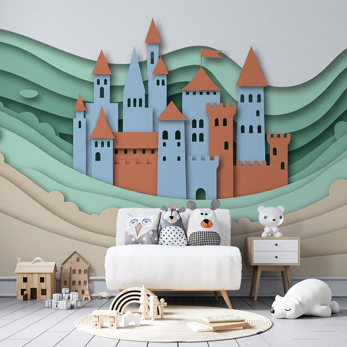 Papel de parede criança | Castelo mágico num cenário encantador