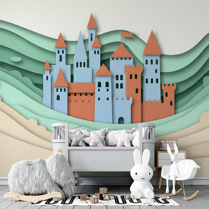 Papel de parede criança | Castelo mágico num cenário encantador