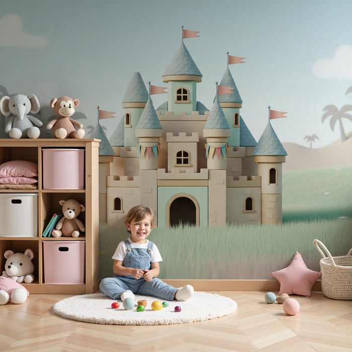 Papel pintado infantil | Castillo mágico y paisajes encantados