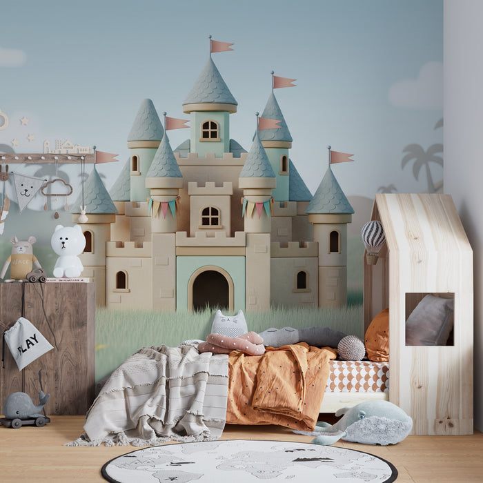 Papel pintado infantil | Castillo mágico y paisajes encantados