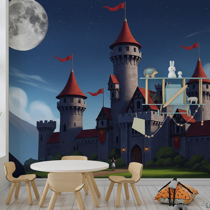 Tapet camera copil | Castel fermecat sub luna