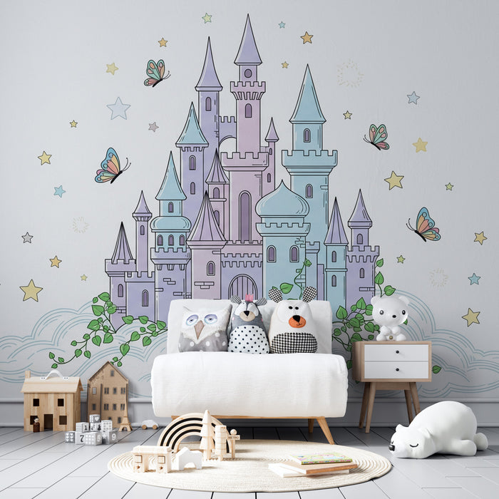 Papel de parede criança | Castelo mágico nas nuvens