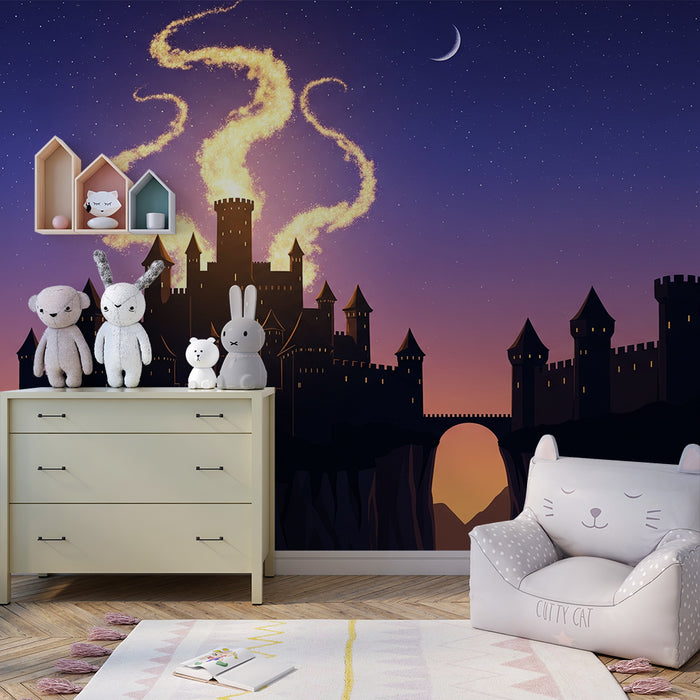 Papel de parede criança | Castelul magic în miez de noapte