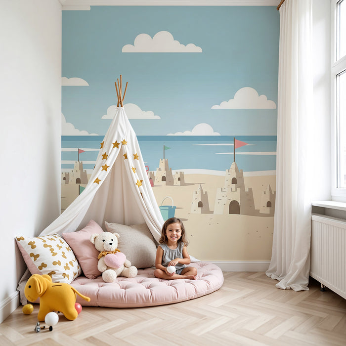Barntapet | Sandslott och solig strand