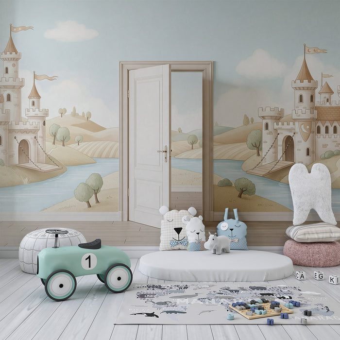 Carta da parati per camera bambini | Castelli incantati e paesaggi fiabeschi