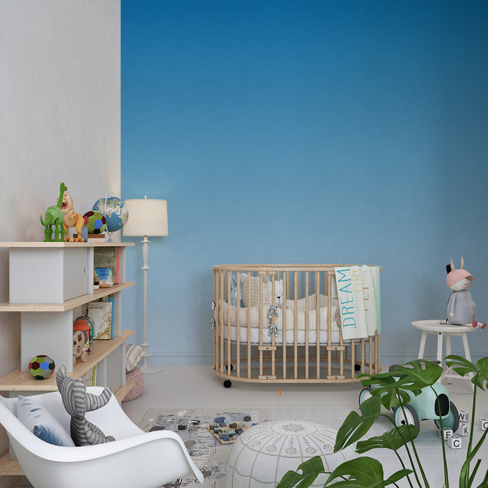 Kinderkamer behang | Rustgevende blauwe degradatie van de lucht
