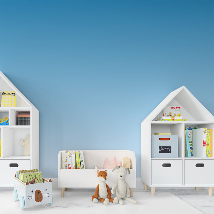 Kinderkamer behang | Rustgevende blauwe degradatie van de lucht
