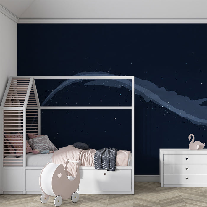 Barntapet | Stjärnhimmel med mjuka moln och ljusstrålar